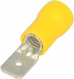 YELLOW MALE SPADE TERMINAL 6.3MM (100)